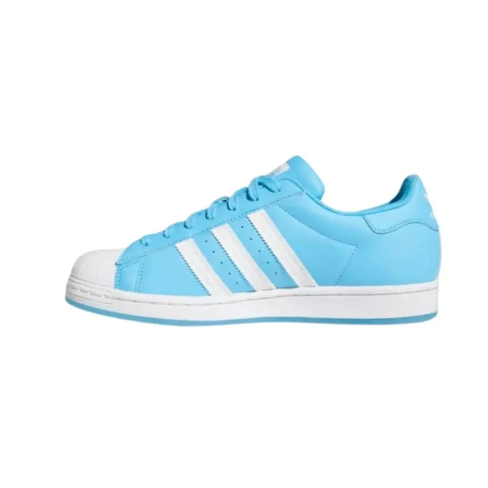 Adidas Superstar Sneaker Shoe Sky Blue White Mens Sz 9 Low Leather GW1628 NWOB